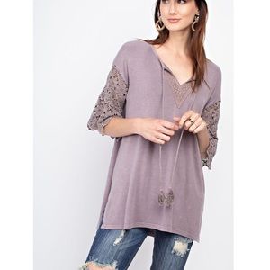 Easel purple vintage fall boho top NEW Boutique